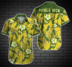 pickle rick rick and morty hawaii shirt summer button up shirt for men beach wear short sleeve hawaii shirt