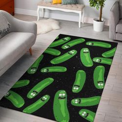 pickle rick and morty area rug carpet