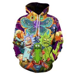pickle rick and morty 3d hoodies sweater