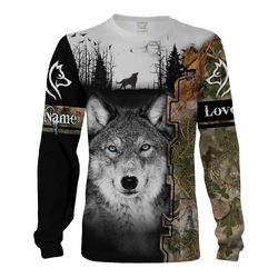 personalized wolf 3d shirt, love wolf shirt, wolf hunting shirt 3d all over print  chipteeamz &8211 tnn377
