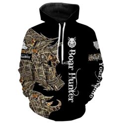 personalized wild hog hunting camo full printing sweatshirt, hoodie, zip up hoodie, t-shirt &8211 nqs71