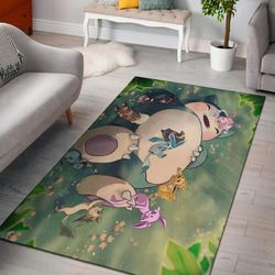 snorlax &amp eeveelutions nap pokemon area rug carpet