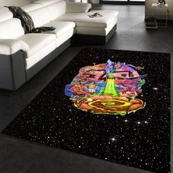 rick and morty galaxy ii area rug living room rug home decor floor decor n98