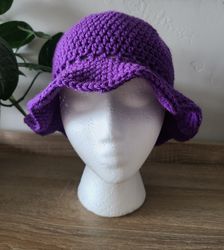 women's bucket hat, sun hat, purple hat, crochet hat, summer hat, beach hat