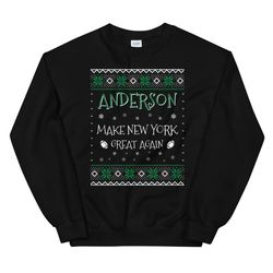 anderson make new york great again funny football christmas sweater for men and women