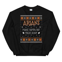arians make tampa bay great again funny football christmas sweater for men and women