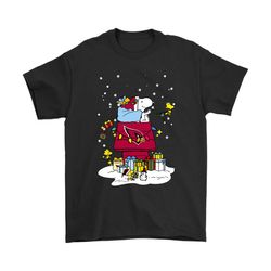 arizona cardinals santa snoopy brings christmas to town shirts