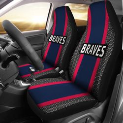 atlanta brave braves sports stripe auto seat covers suv seat covers truck seat covers (set of 2)