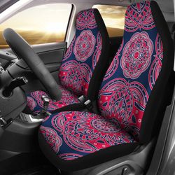 atlanta braves fans mandala pattern auto seat covers