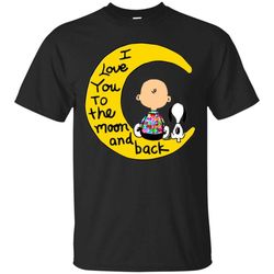 autism snoopy charlie brown shirts i love you to the moon and back