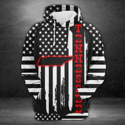 awesome tennessee black and white flag h25517 &8211 all over print unisex hoodie