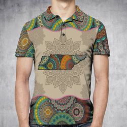 awesome tennessee mandala h30756 &8211 all over print polo shirt