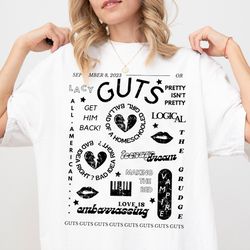 retro guts album song olivia rodrigo shirt, olivia rodrigo guts merch, guts tour shirt, guts tour 2024 shirt, olivia rod