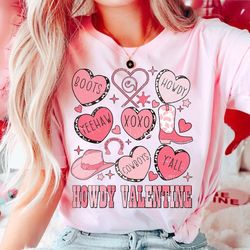 howdy valentine shirt, western valentines shirt, cowgirl valentines shirt, conversation hearts shirt, retro valentines