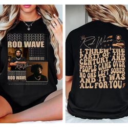 retro rod wave lyrics 2 side shirt, rod wave nostalgia tour shirt, rod tracklist shirt, nostalgia 2023 shirt