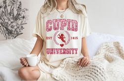 faux sequin shirt, cupid university shirt, valentine shirt, valentines day t shirt , love, cupid, heart