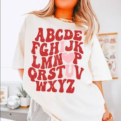 abc i love you shirt, valentines day shirt, valentine shirt, self love shirt, hello valentine shirt, heart shirt, love