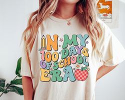 retro 100 days of school shirt, in my 100 days of school era shirt, retro apple shirt, 100 days of school teacher shirt