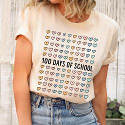 100 days of school shirt, 100th day of school, 100 days of hearts shirt, hearts 100th day, 100 hearts shirt, celebrate