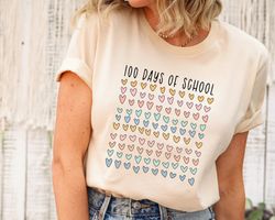 100 days of school shirt, 100th day of school, 100 days of hearts shirt, hearts 100th day, girls 100th day, 100 hearts