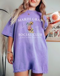 mardi gras social club shirt, mardi gras tee, mardi gras shirt for women