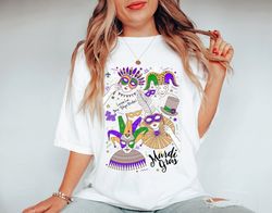 mardi gras mask shirt, comfort colors mardi gras mask shirt, mardi gras parade shirt, mardi gras shirt for women