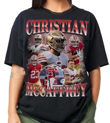 vintage christian mccaffrey bootleg shirt, retro football comfort colors shirt, retro 90's fans gift, running back