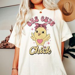 one cute chick easter shirt, easter shirt, easter chick shirt, easter girl shirt, kids easter shirt, girl shirt