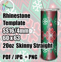 christmas flowers rhinestone pattern template | ss16 4mm | 20oz skinny straight | bling tumbler design 215