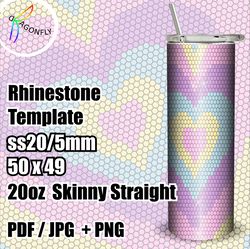 ss20 sweet heart bling patterns for tumblers / rhinestone template for 20oz tumbler / 50 x 49 stones / - 265