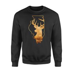 illinois deer hunting &8211 perfect hunting gift &8211 hunting season &8211 deer hunter sweatshirt &8211 nqs119