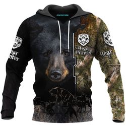 love black bear hunting 3d all over printed shirts