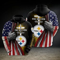 pittsburgh steelers &8211 one nation under god limited hoodie s548