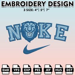 columbia lions, machine embroidery files, nike columbia embroidery designs, ncaa embroidery files, digital download
