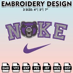 nike central arkansas bears machine embroidery files, embroidery designs, ncaa embroidery files, digital download