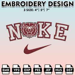 nike missouri state bears machine embroidery files, embroidery designs, ncaa embroidery files, digital download