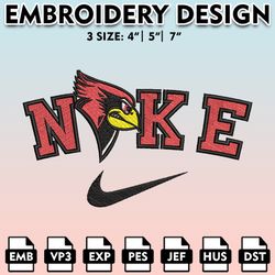 nike illinois state redbirds machine embroidery files, embroidery designs, ncaa embroidery files, digital download
