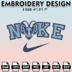 nike rhode island rams machine embroidery files, embroidery designs, ncaa embroidery files, digital download