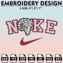 nike fordham rams machine embroidery files, embroidery designs, ncaa embroidery files, digital download
