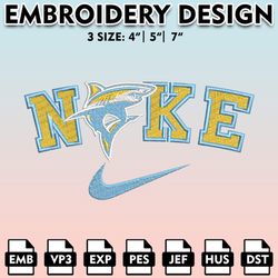 nike long island university sharks machine embroidery files, embroidery designs, ncaa embroidery files, digital download