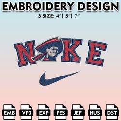 nike robert morris colonials machine embroidery files, embroidery designs, ncaa embroidery files, digital download