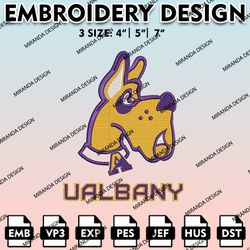 ualbany great danes machine embroidery files, embroidery designs, ncaa embroidery files, digital download