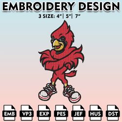 louisville cardinals machine embroidery files, embroidery designs, ncaa embroidery files, digital download..