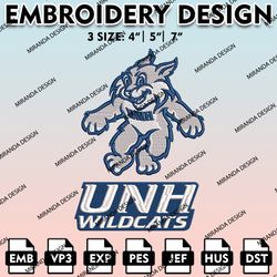 new hampshire wildcats embroidery files, embroidery designs, ncaa embroidery files, digital download