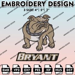 bryant bulldogs embroidery files, embroidery designs, ncaa embroidery files, digital download..