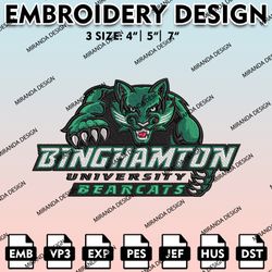 binghamton bearcats embroidery files, embroidery designs, ncaa embroidery files, digital download..