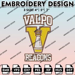 valparaiso beacons embroidery files, embroidery designs, ncaa embroidery files, digital download...