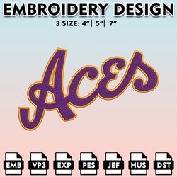 evansville purple aces embroidery files, embroidery designs, ncaa embroidery files, digital download..