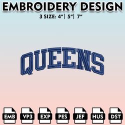 queens university royals embroidery files, embroidery designs, ncaa embroidery files, digital download....