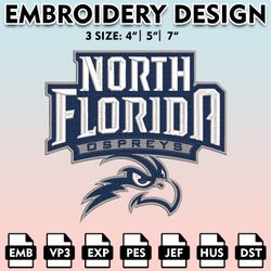 north florida ospreys embroidery files, embroidery designs, ncaa embroidery files, digital download....